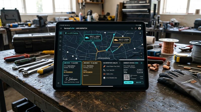 Mobile trades and field service workspace